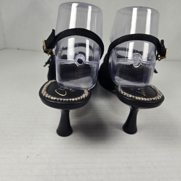 Circus by Sam Edelman Fraya Slingback Black Suede Pumps with Gold Buckles-Size 7 - Picture 4 of 15